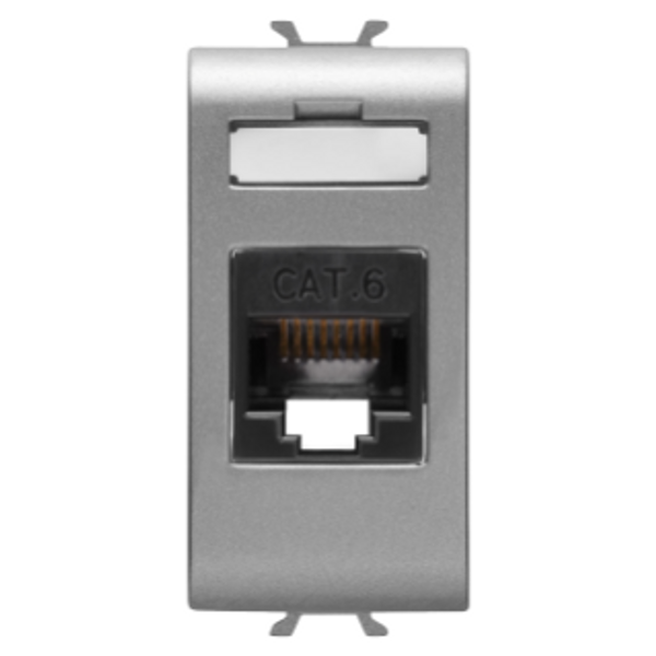 RJ45 SOCKET - CATEGORY 6 - UTP - 1 MODULE - TITANIUM - CHORUSMART image 1