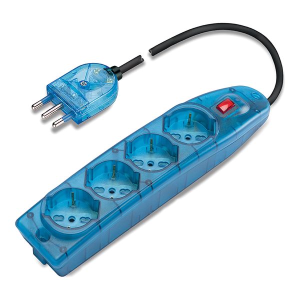 MULTI-OUTLET SOCKET TRANS. TURQUOISE image 1