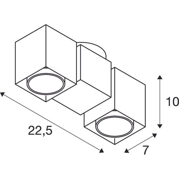 ALTRA DICE SPOT 2 ceiling lamp, GU10 2x50W, silvergrey/black image 4