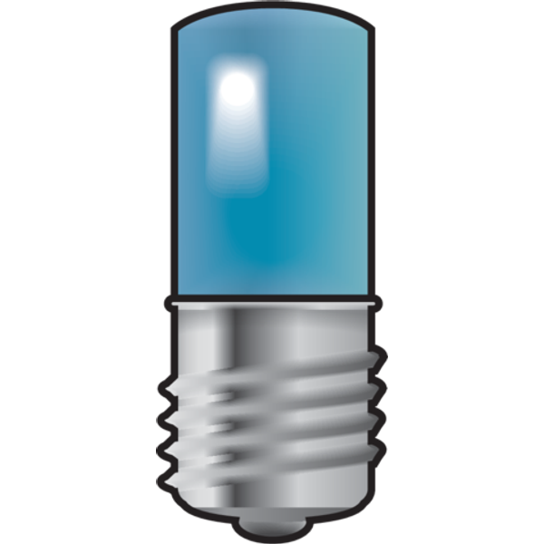 E10 lamp with blue LED for 6A push buttons or indicator units image 1