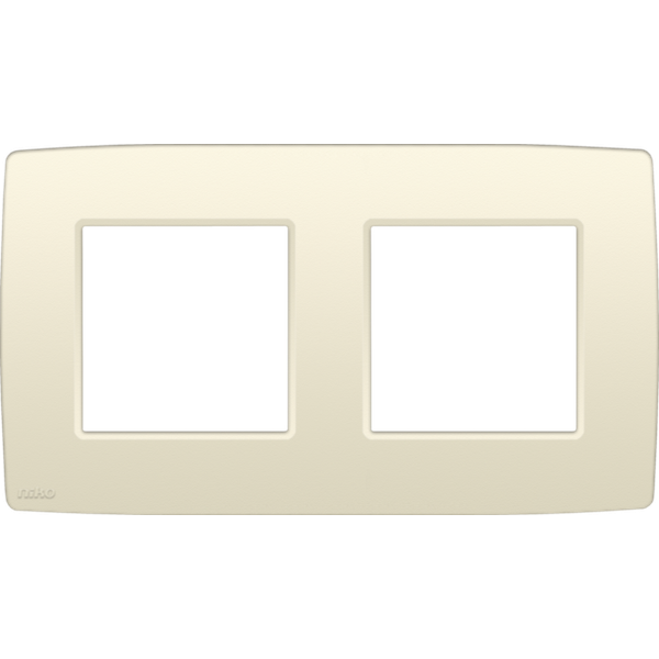 Twofold faceplate with 71 mm centre distance, Niko Original cream image 1