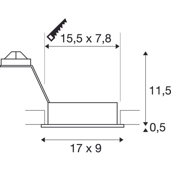 NEW TRIA II GU10 downlight, max. 2x50W, rectangular, br. Alu image 3