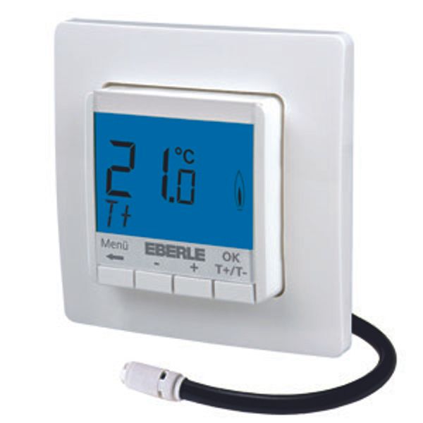 Flush-mounted thermostat as underfloor controller, AC 230V, 1 make contact 16 A, blue backlighting image 2