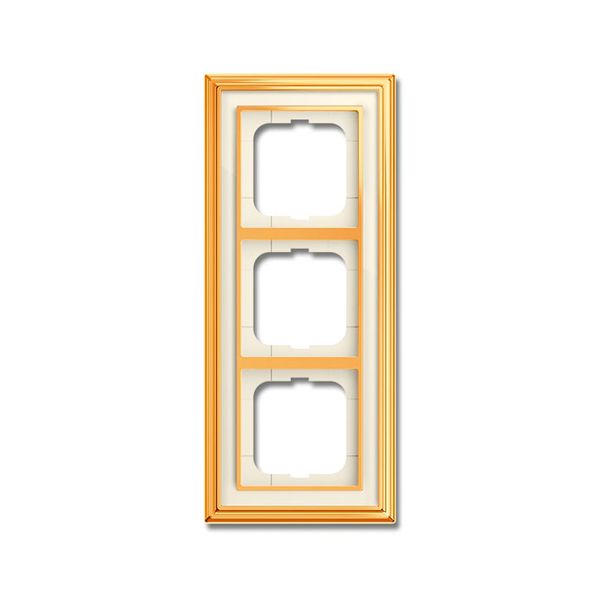 1723-838 Cover Frame Busch-dynasty® polished brass ivory white image 1