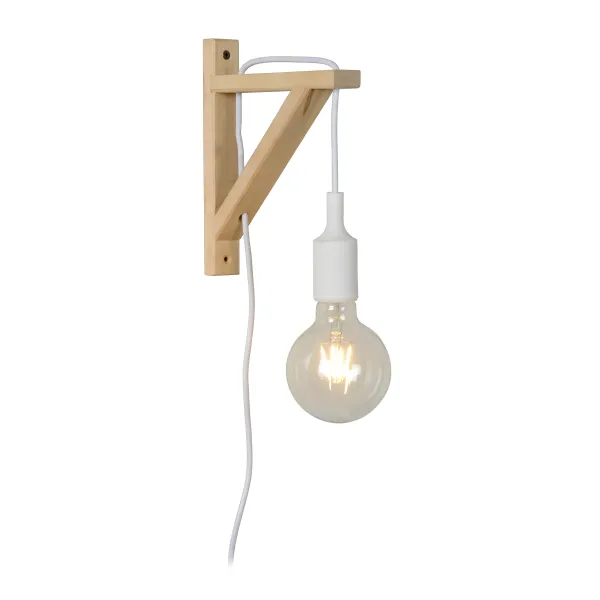 FIX Wall Light E27 excl. H22cm Wood/ White image 1