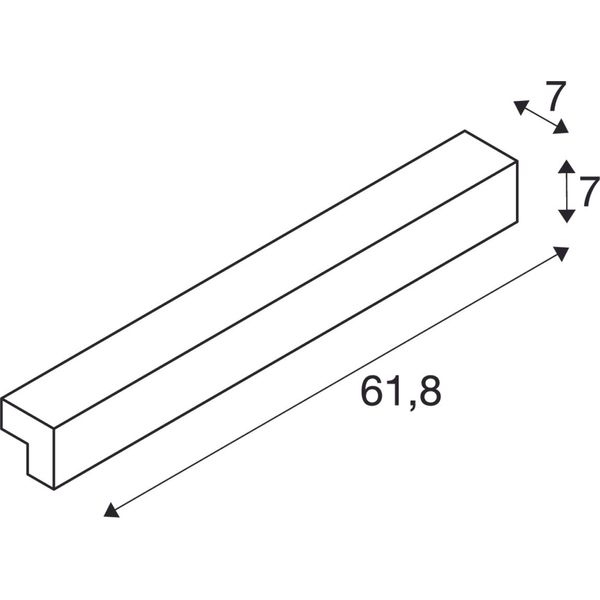 L-LINE 60 LED,wall & ceiling light,IP44,3000K,820lm,silver image 2