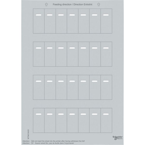 Labelling sheets for multi-function push-button w. IR receiver, silver, System M image 1