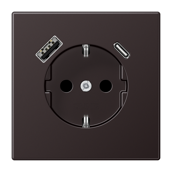 SCHUKO socket with USB type AC image 1