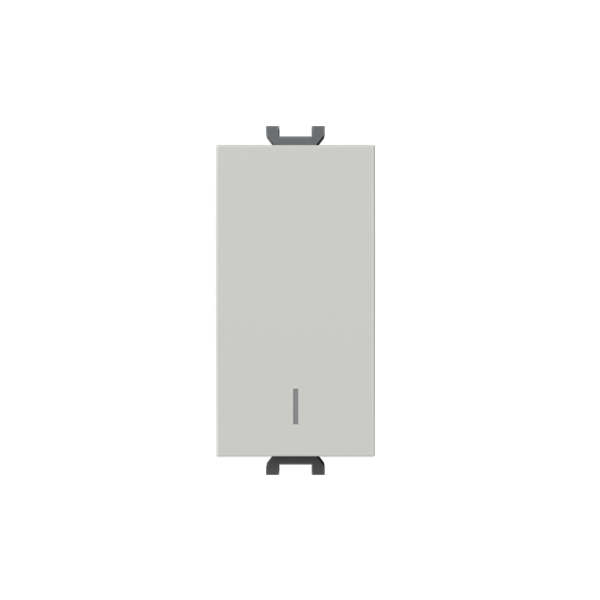 Single-pole push switches, 1NO and 1NC, 16A - 250V~, with ON symbol Single push button Push button 1 pole, 0NO 1NC 0CO White - Chiara image 1