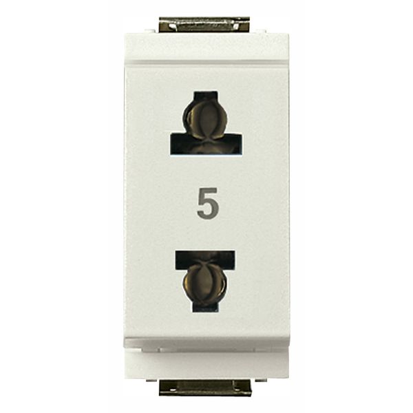 2P 15A USA+EU ø4,8mm outlet white image 1