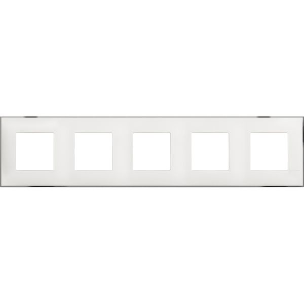 CLASSIA - COVER PLATE 2X5P WHITE CHROME image 1