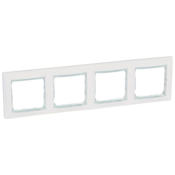 PLAQUE 4P HOR.BLANC INSERT TRANSPARENT image 1