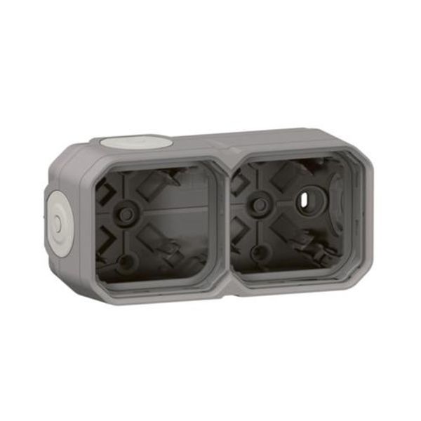 Plexo™ - 2-gang surface box with 4 membrane glands (3 x 1 entry + 1 x 2 entries) - Horizontal and vertical - IP55 - Grey image 1