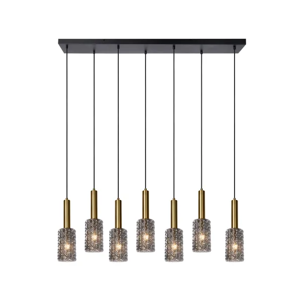 Lucide CORALIE - Pendant light - 7xE27 - Matt Gold / Brass image 1