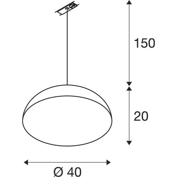 FORCHINI M, E27, max. 40W, +adapter, 40cm, round, black/gold image 3