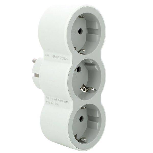 MOP PRE SCH 2P+E 16A 3 LATERAL OUTLETS ROTATIVE WHITE/BLACK image 5