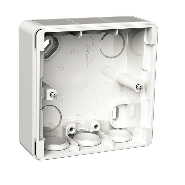 Exxact surface mounted box 1-gang low IP44 white image 3