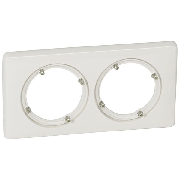 PLAQUE ETANCHE IP44 2 POSTES (4 MOD) BLANC image 1