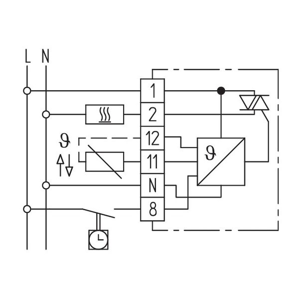 Room controller, 5-30C, AC 230V, contactless 1.2A corresponds to 5 actuators each 3W, with TA approx.3K image 4