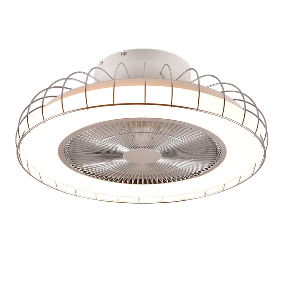 WiZ Sandfjord LED ceiling fan chrome image 1