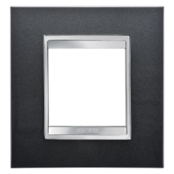 LUX INTERNATIONAL PLATE - IN PAINTED TECHNOPOLYMER - 2 MODULES - SLATE - CHORUSMART image 1