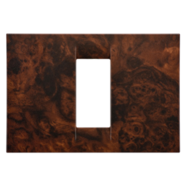 VIRNA PLATE - IN TECHNOPOLYMER - 1 GANG - ENGLISH WALNUT - SYSTEM image 1