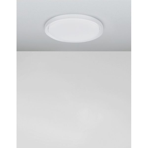 Triac Dimmable Matt White Metal  & Acrylic Diffuser  LED 40 Watt 230 Volt   2200Lm 3000K IP20  D: 46 H: 7.5 cm image 1