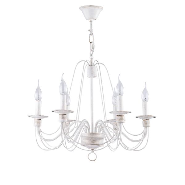 Elegant Velia Chandelier White with gold image 1