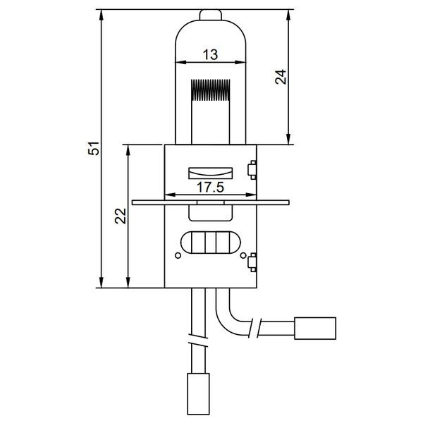 Halogen Lamp 45W PK30D 6.6A 51x13mm THORGEON image 2