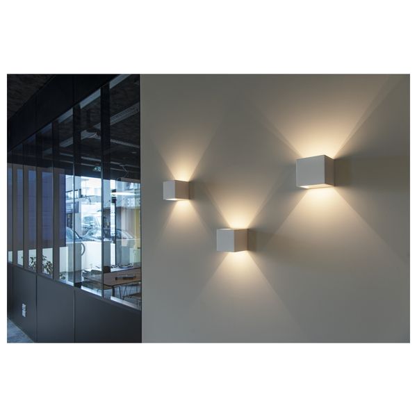 PLASTRA CUBE wall light, square, white plaster, G9, max. 42W image 4