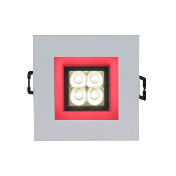 FIALE 4LED 4X1W 30deg 230V SQUARE CW LED SPOT RED FRAME image 1