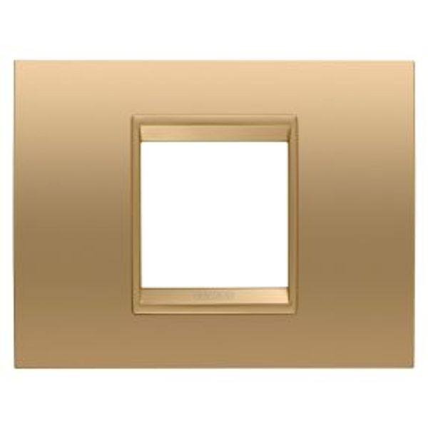 LUX PLATE - IN METAL - 2 MODULES - GOLD - INNER FRAME MATT GOLD - CHORUSMART image 1