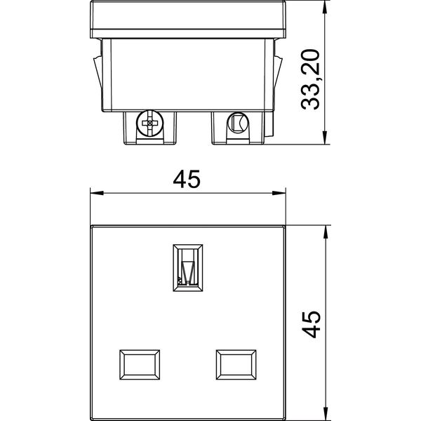 STD-BS0 RW1 Socket 0°, single British Standard 250V, 13A image 2