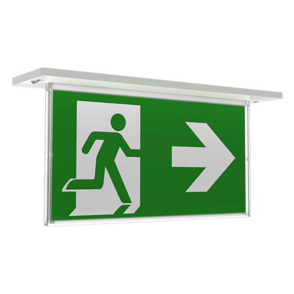 Razzo Lithium Recessed Exit Sign Maintained / Non-Maintained White image 1