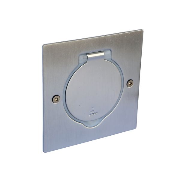 RJ45 floor socket square brushed stainless steel image 2