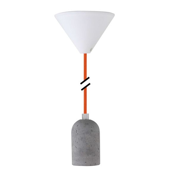 Lampholder E27 concrete Textile orange PLB008 NCC / LEDmaxx image 1