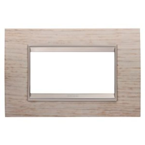 LUX PLATE - IN WOOD - 4 MODULES - LIGHT OAK - INNER FRAME MATT LIGHT BRONZE - CHORUSMART image 1