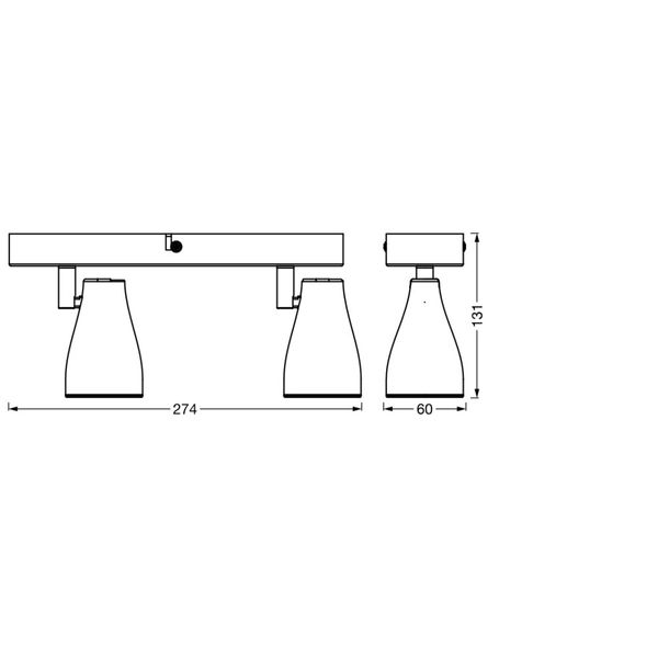 LED SPOT PEAR BLACK 2 x 4.3W 2700K GU10 image 10