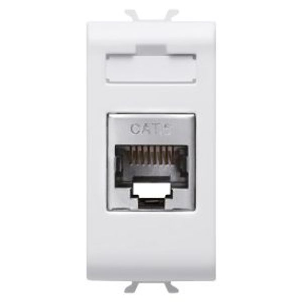 RJ45 SOCKET - CATEGORY 6 - FTP - 1 MODULE - GLOSSY WHITE - ANTIBACTERIAL - CHORUSMART image 1