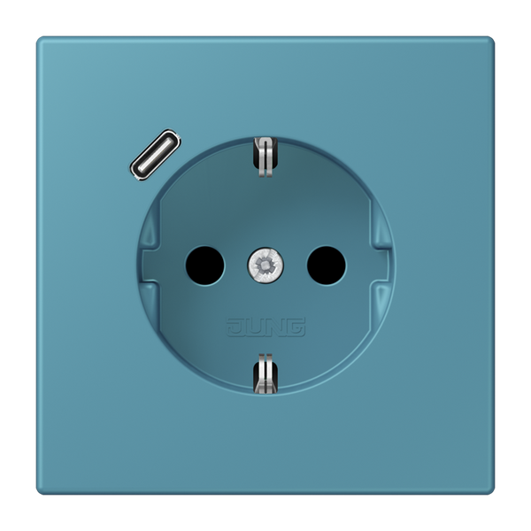 SCHUKO socket with USB type C LC32031 LC1520-18C212 image 1