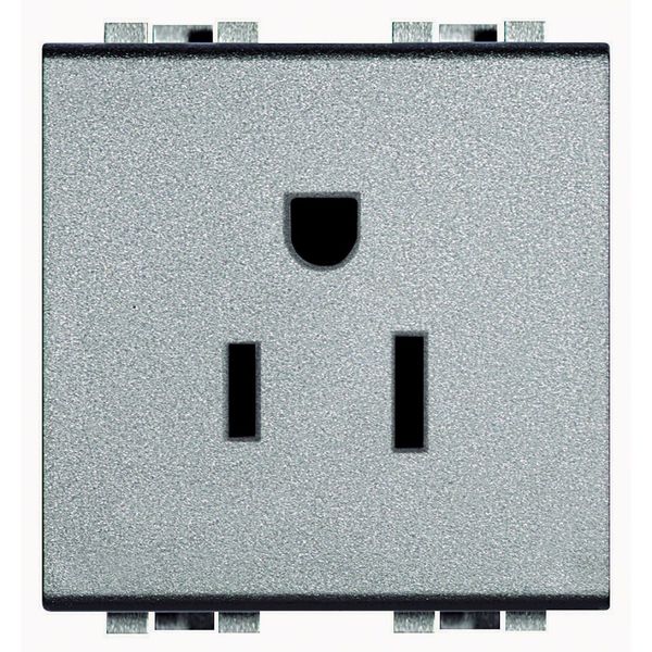 Socket 2P+T 15A 127/250 Vac - american standard - shielded tulip contacts - Tech image 1