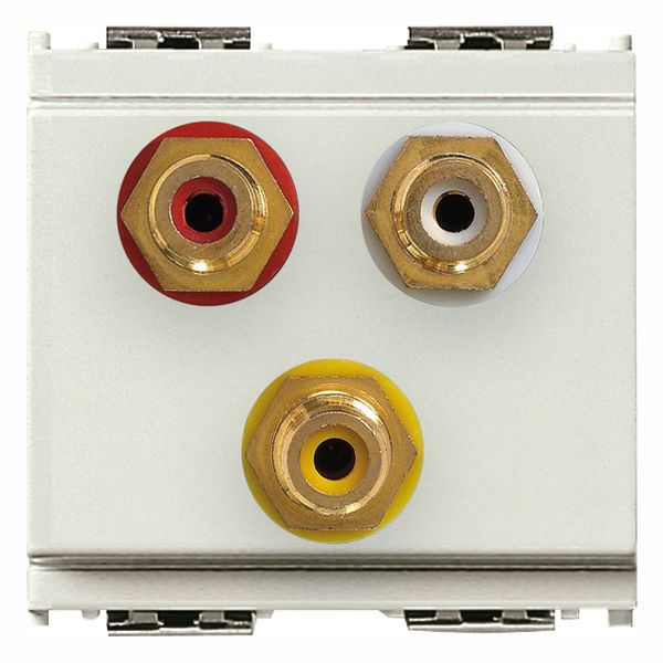 Socket with 3 RCA connectors white image 1