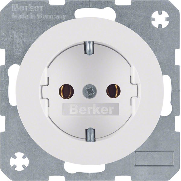 SCHUKO soc. out., screw-in lift terminals, R.1/R.3, p. white glossy image 1