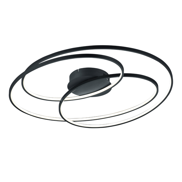 Gale LED ceiling lamp 80 cm matt black image 1