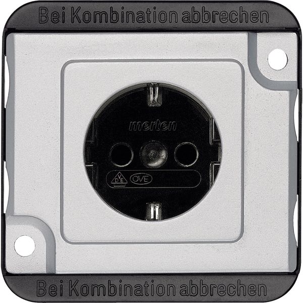 SCHUKO socket-outlet insert w. shutter, screwless term., alum., Anti-vandalism image 2