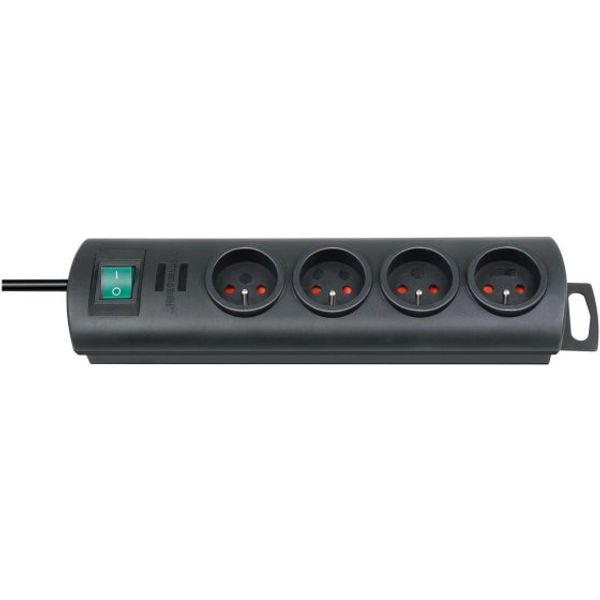 Primera-Line extension socket 4-way black 1,5m H05VV-F 3G1,5 *FR* image 1