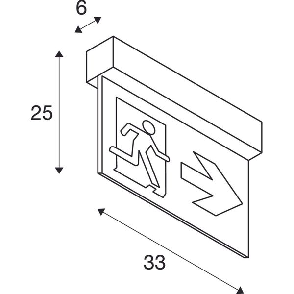 P-LIGHT Emergency Exit sign big ceiling/wall, white image 2