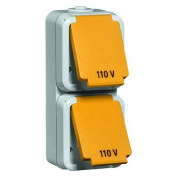 Wcd opb IP54, USA 125 V, 2-pol+E, vert,NEMA 5-20 R, deksel met opdruk  image 1