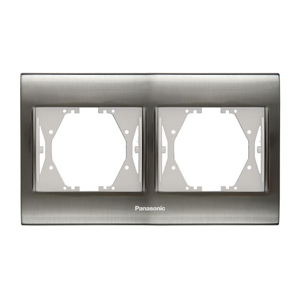 Thea Blu Accessory Inox Matt + Dore Two Gang Flush Mounted Frame image 1