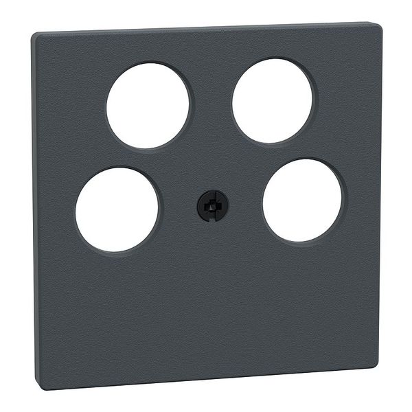 Central plate for Ankaro 4-way antenna sockets, anthracite, System M image 1